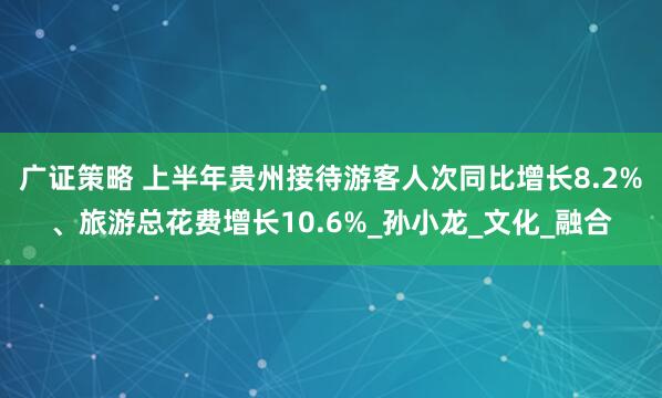 广证策略 上半年贵州接待游客人次同比增长8.2%、旅游总花费增长10.6%_孙小龙_文化_融合